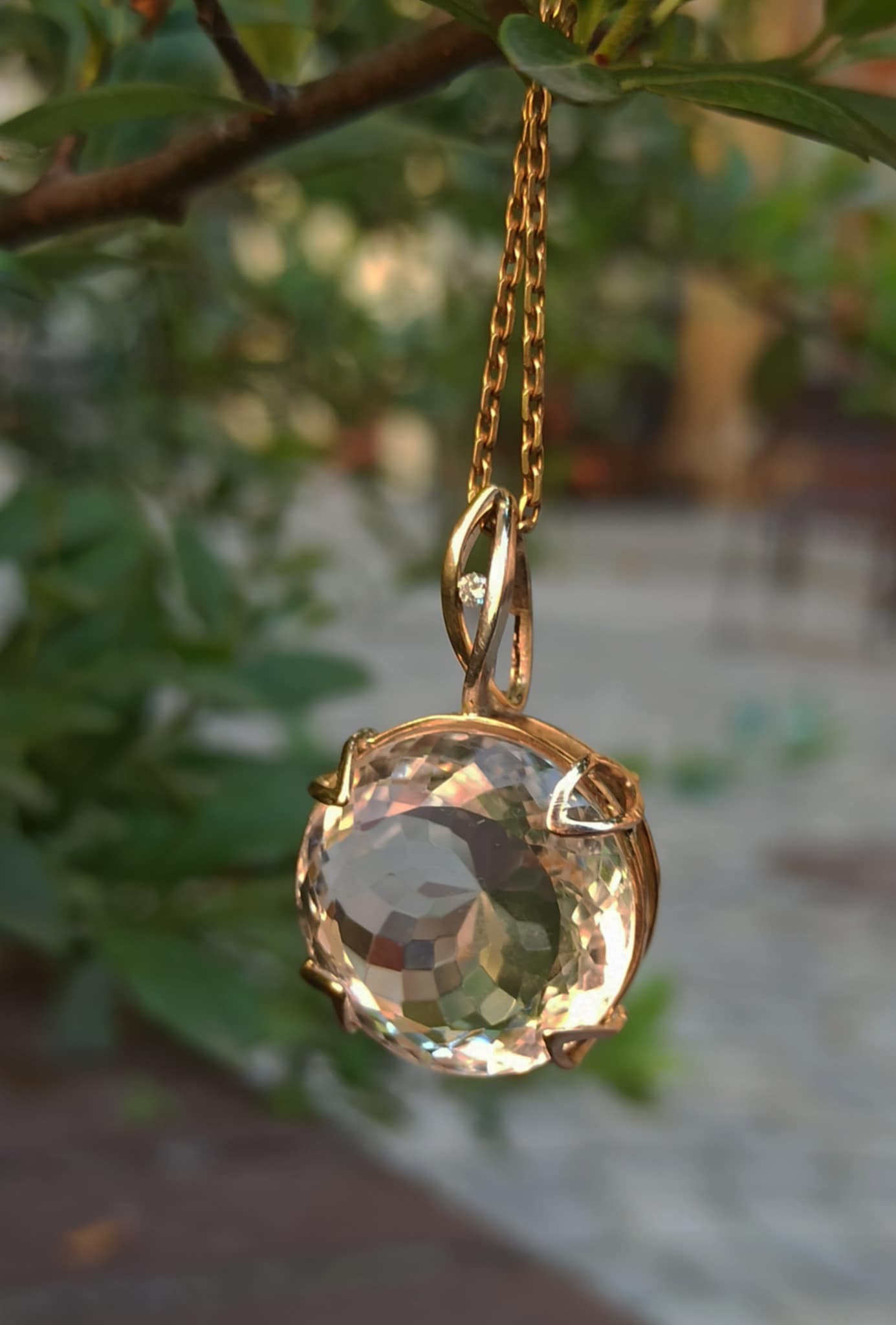 Hand made pendant gold chain necklace Herolda Jewellery
