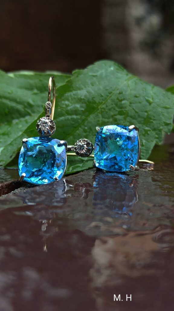 Sapphire silver earrings Herolda Jewellery